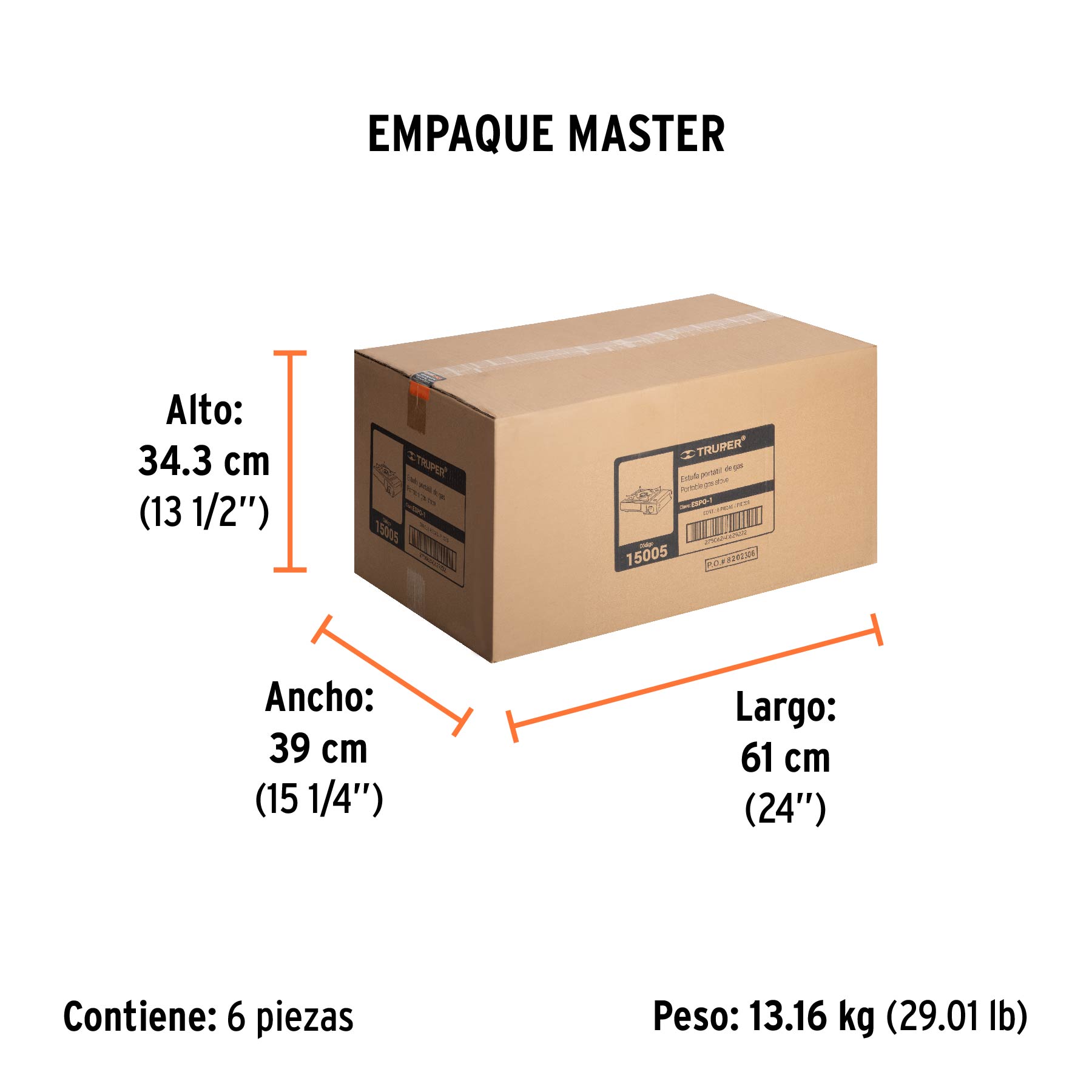 Estufilla portátil, encendido electrónico p/lata 1/4 vuelta