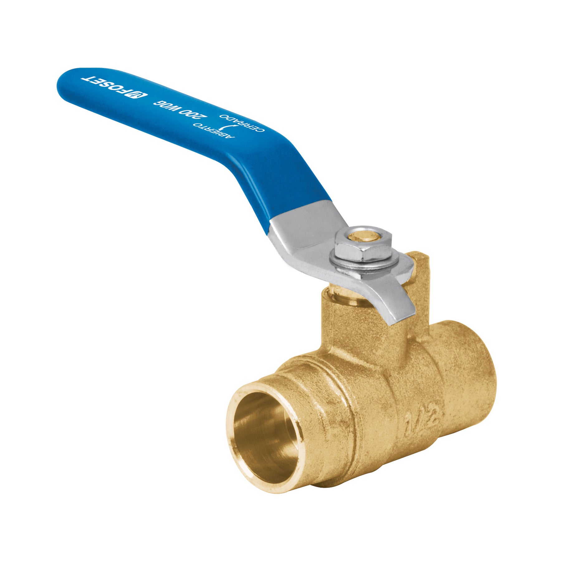 Válvula de esfera, de latón, soldable, 1/2", alta presión