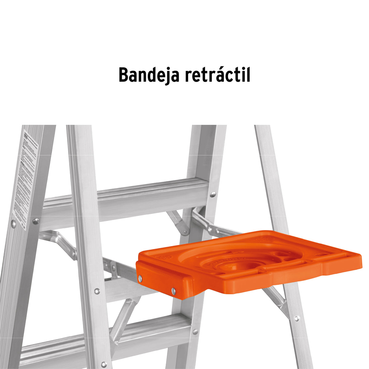 Escalera de tijera tipo II, 9 escalones, con bandeja