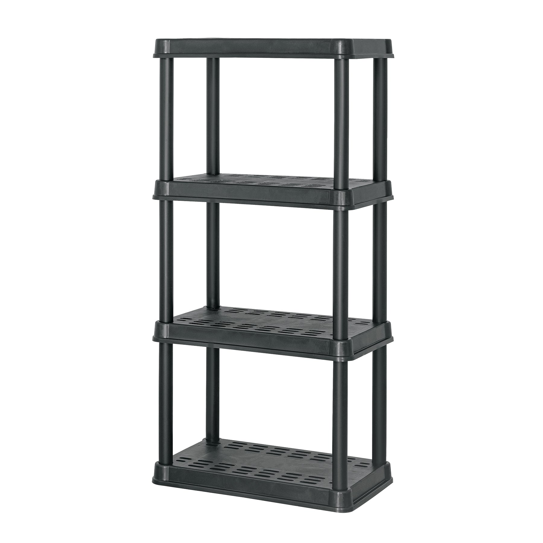Estante plástico 4 repisas cap. 45 Kg, 125x38x61, PRETUL