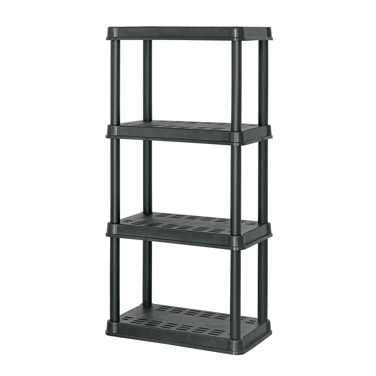 Estante plástico 4 repisas cap. 45 Kg, 125x38x61, PRETUL
