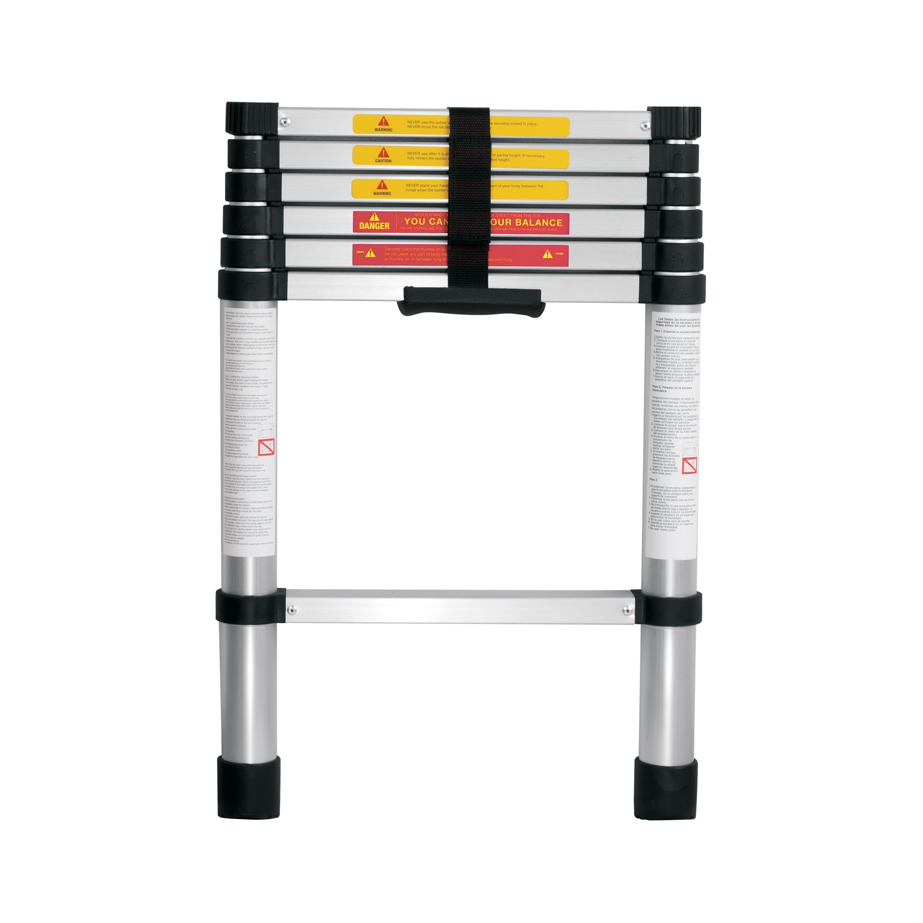 Escalera telescópica, 7 peldaños, tipo II, capacidad 175kg