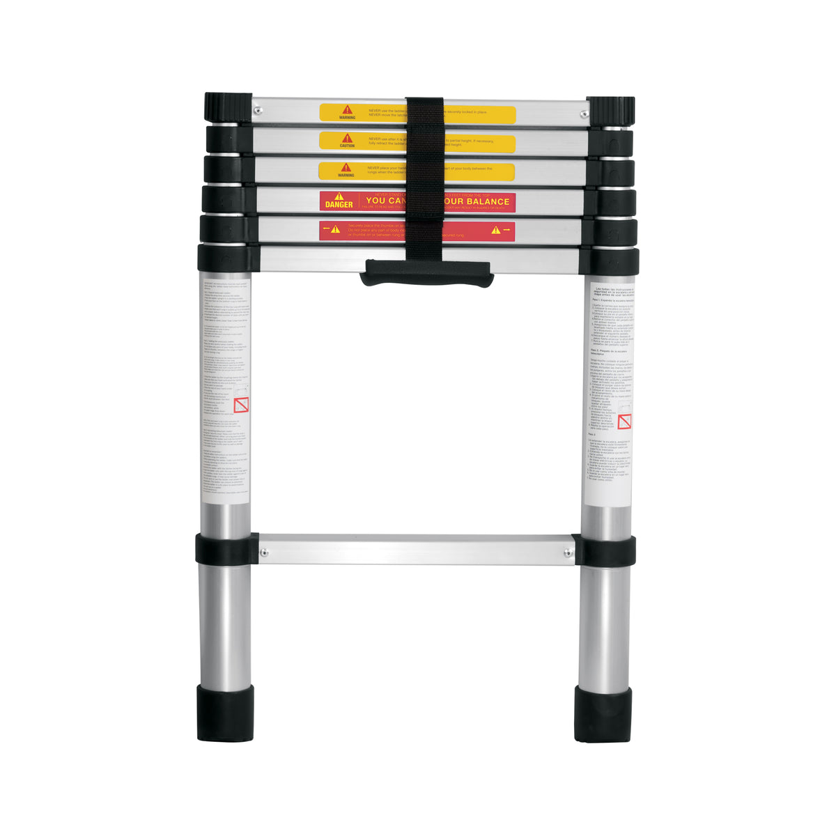 Escalera telescópica, 7 peldaños, tipo II, capacidad 175kg