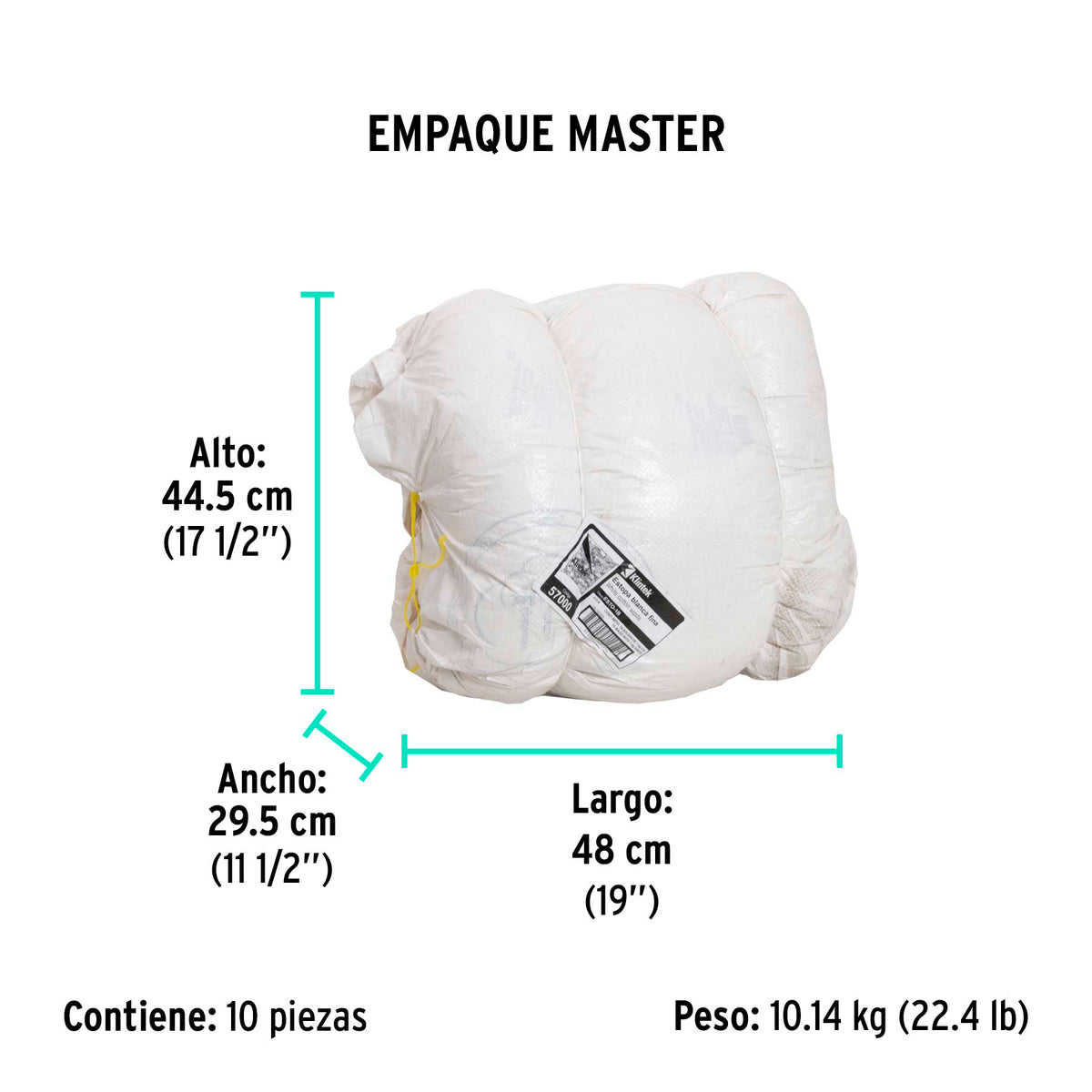 Estopa, 1 kg, color blanca