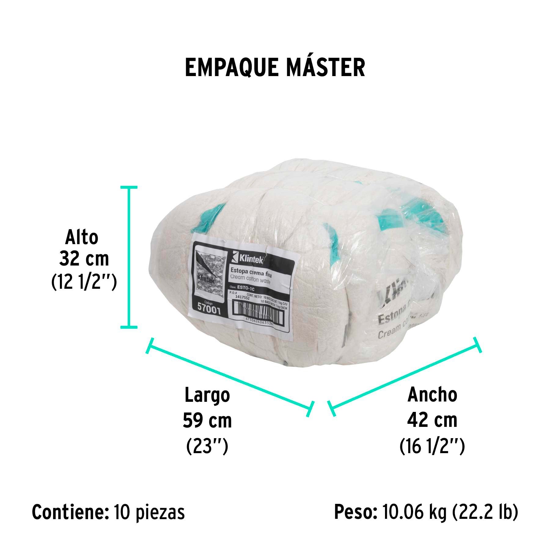 Estopa, 1 kg, color crema