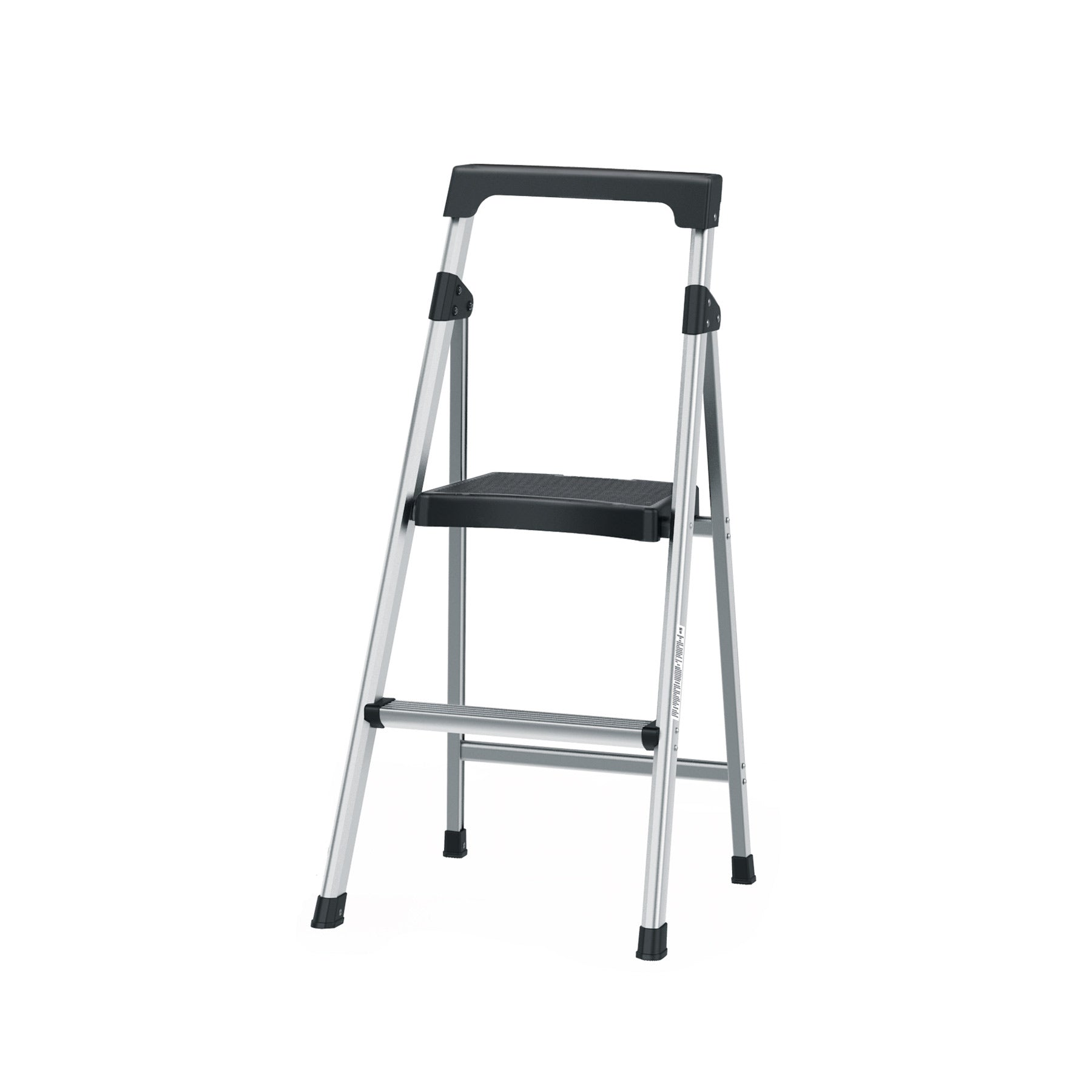 Escalera tubular, plegable, 2 peldaños, aluminio