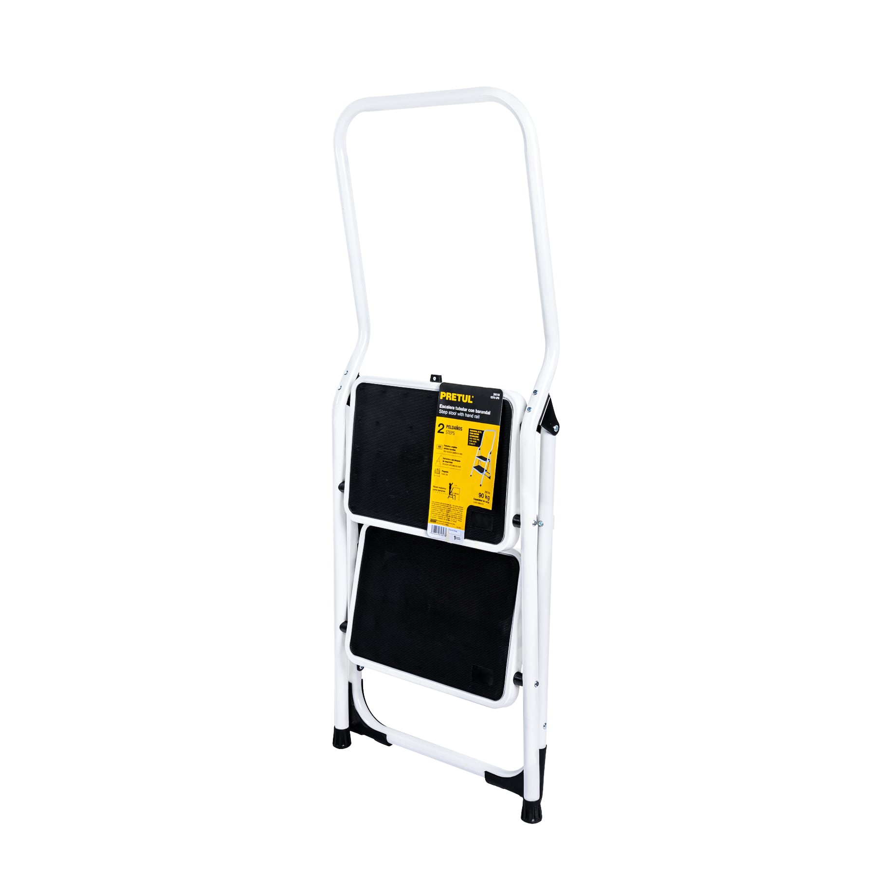 Escalerilla tubular, plegable, 2 peldaños con barandal(DESC)