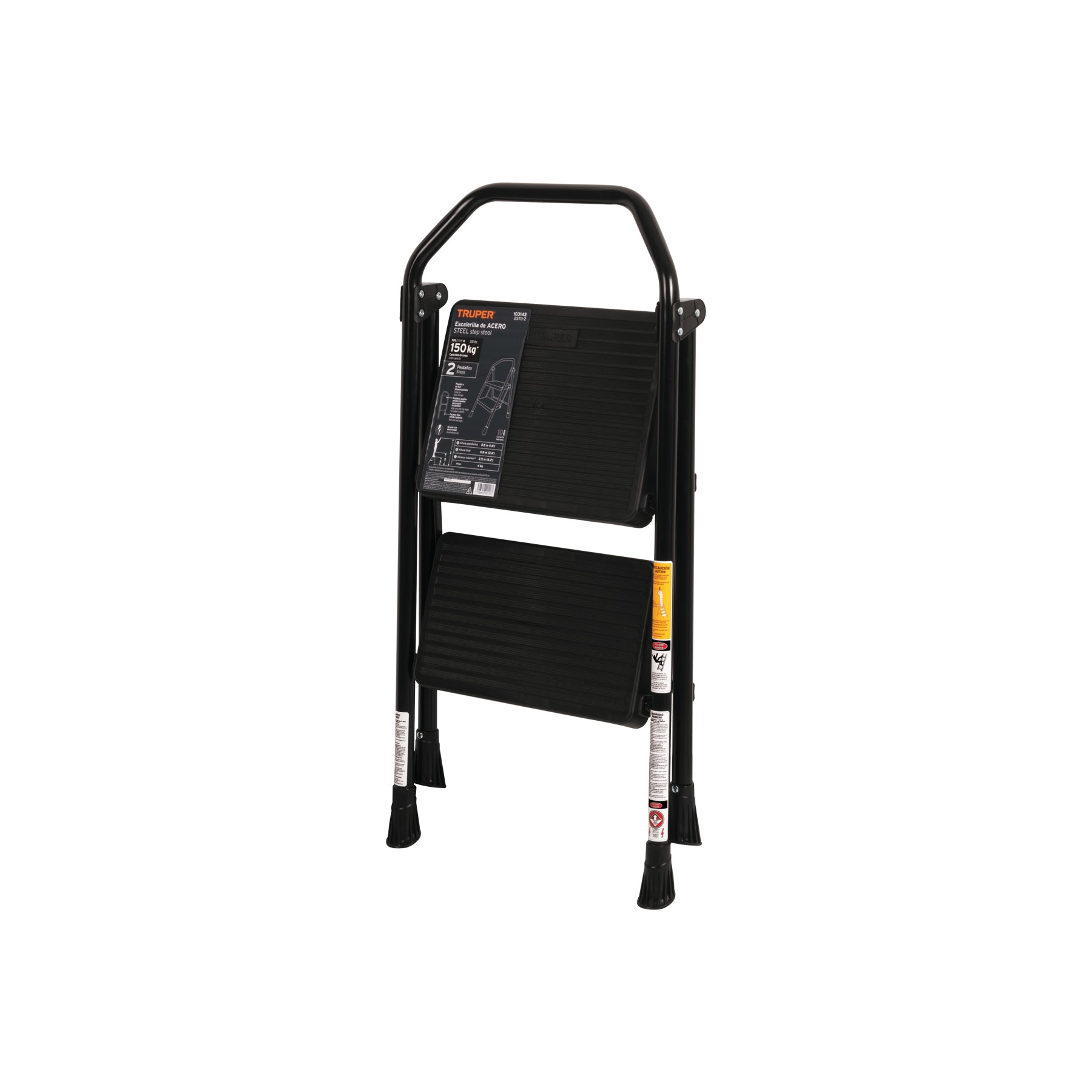 Escalera tubular, plegable, 2 peldaños, Truper