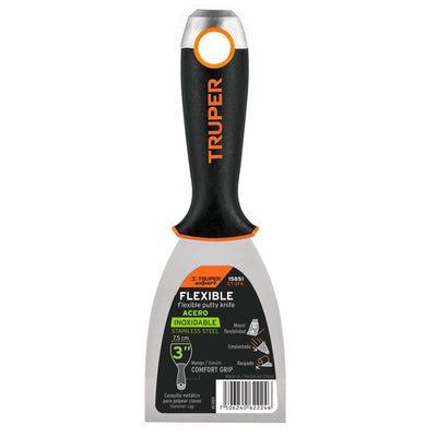 Espátula flexible 3", acero inoxidable, mango comfort grip