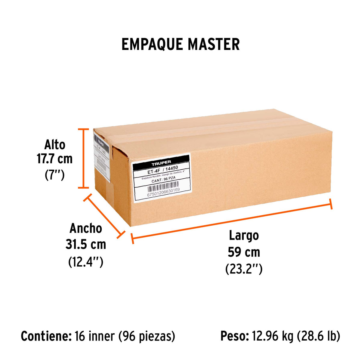 Espátula flexible, mango de madera, 4"