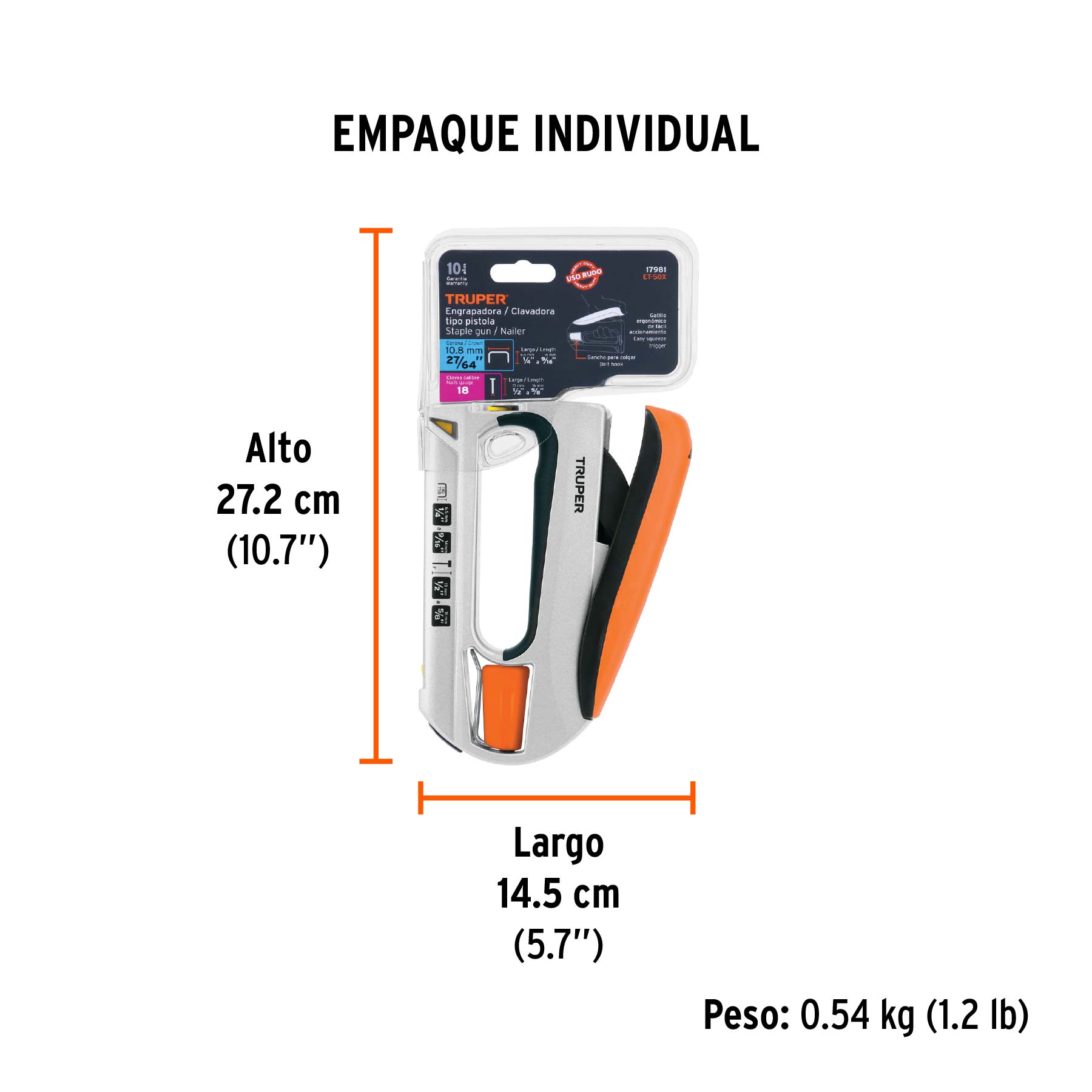 Engrapadora pistola 500 grapas 1/2"