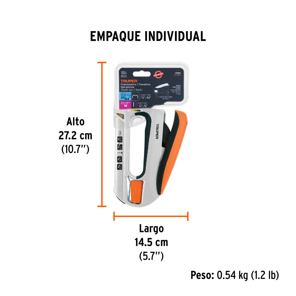 Engrapadora pistola 500 grapas 1/2"