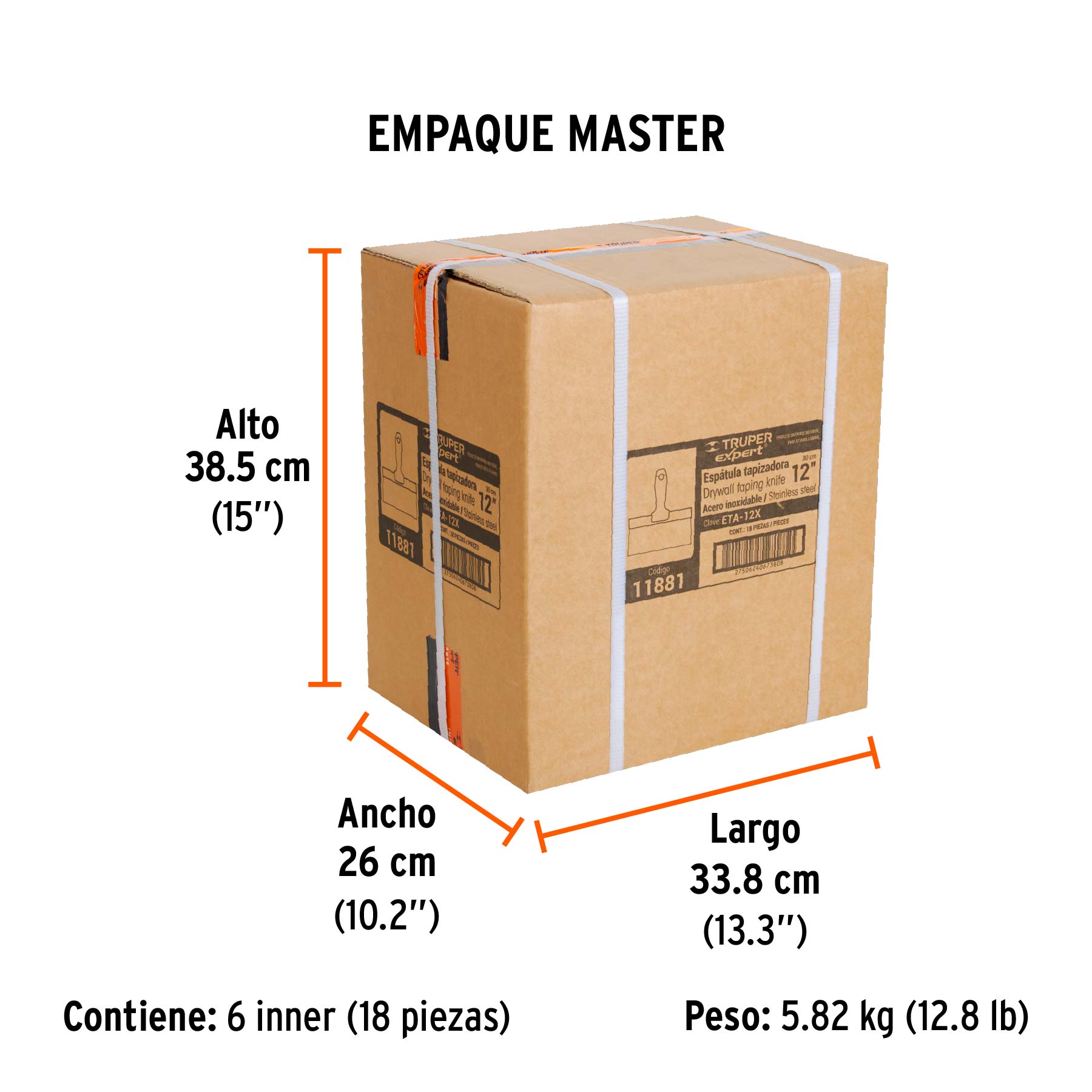 Espátula tapizadora, 12", Truper Expert