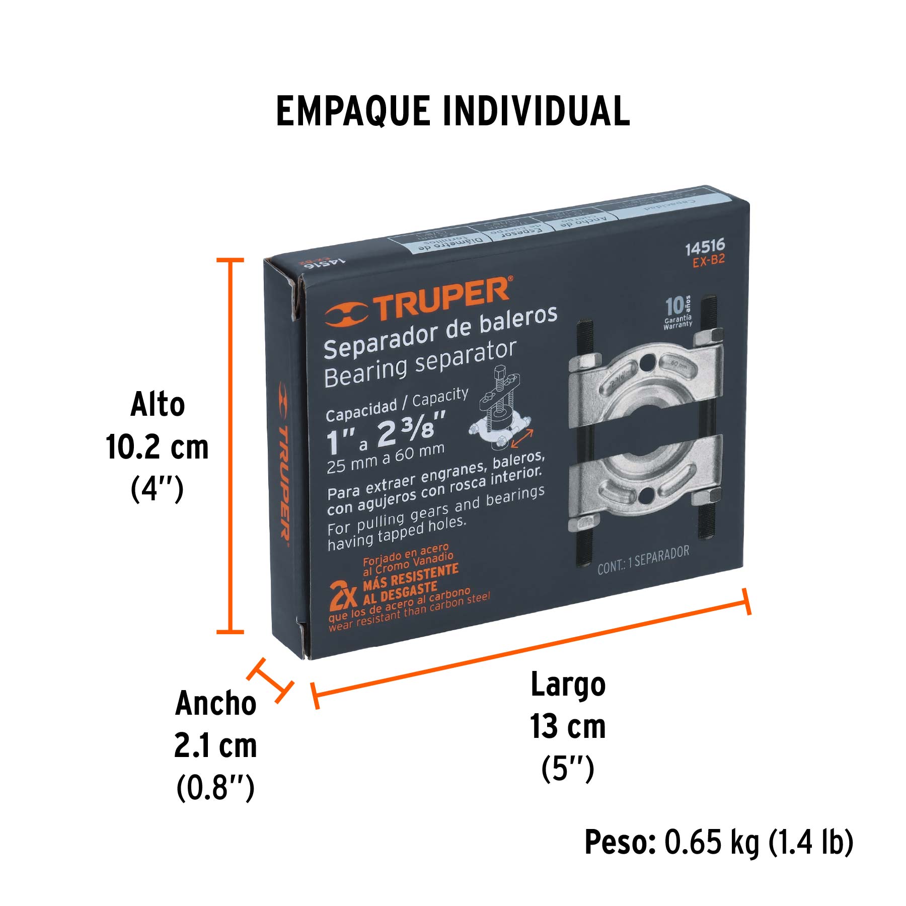Extractor de baleros hasta 2-1/4"