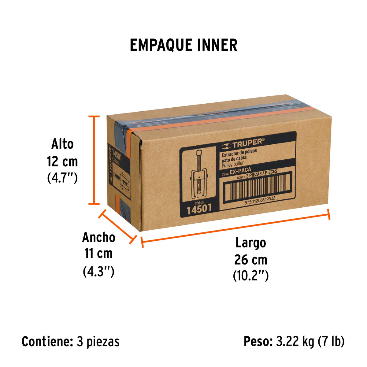 Extractor de poleas, pata de cabra