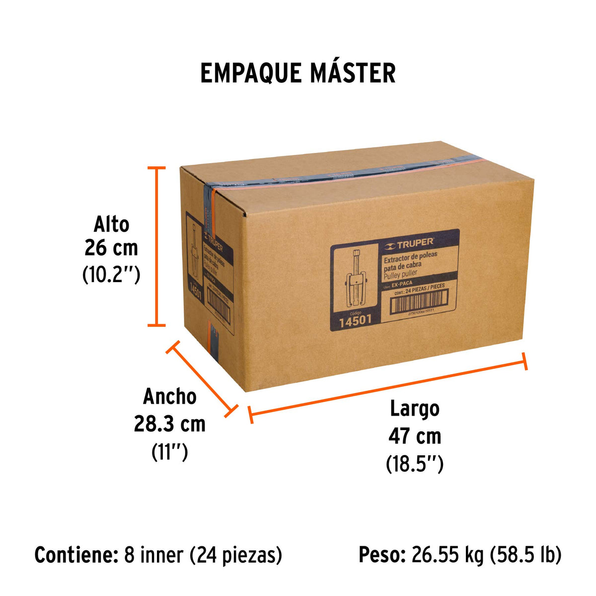 Extractor de poleas, pata de cabra