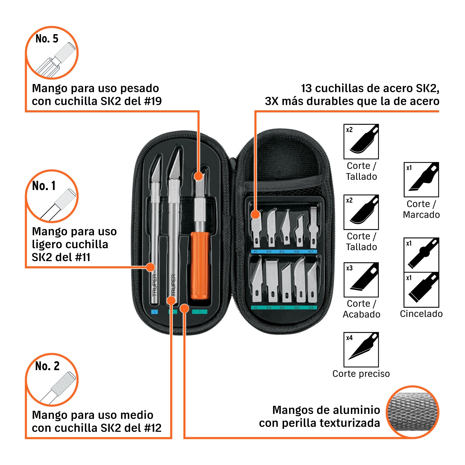Juego de exactos Hobby con estuche 11 piezas