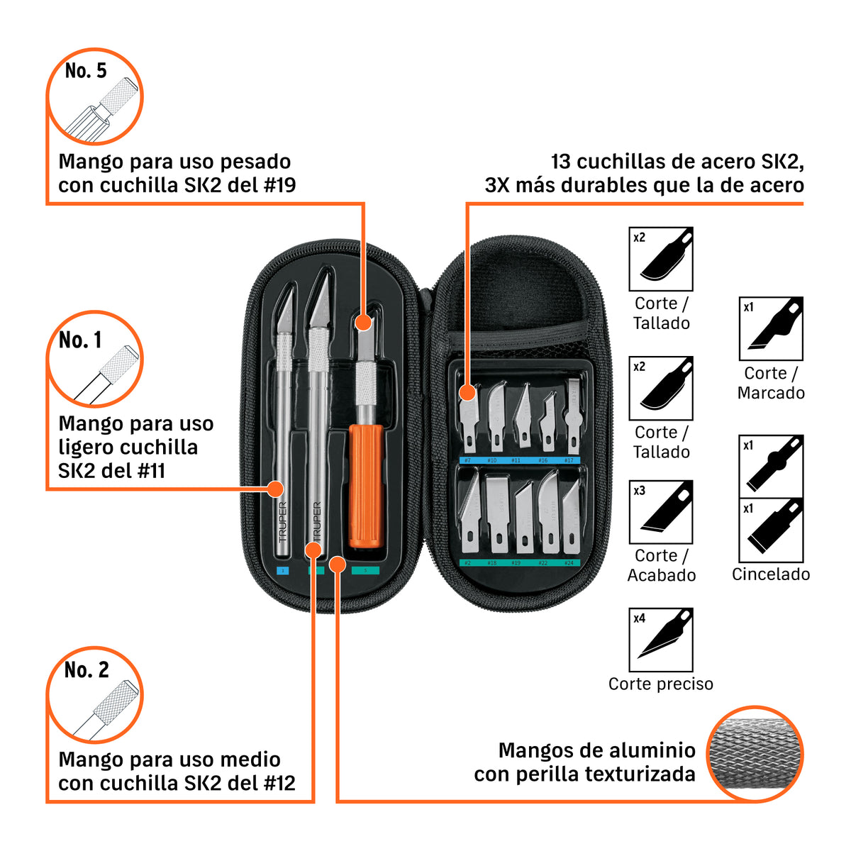 Juego de exactos Hobby con estuche 11 piezas