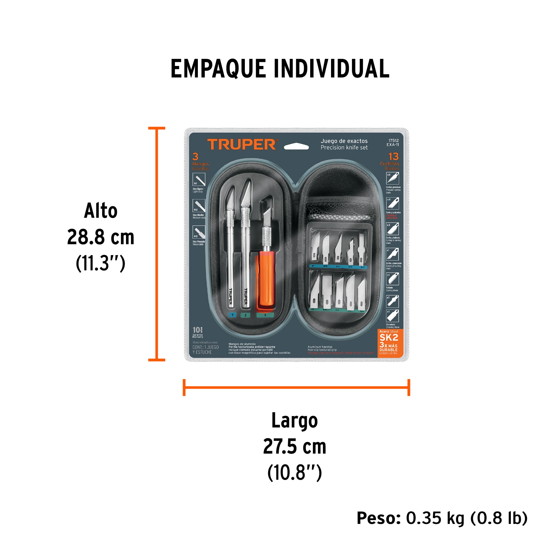 Juego de exactos Hobby con estuche 11 piezas