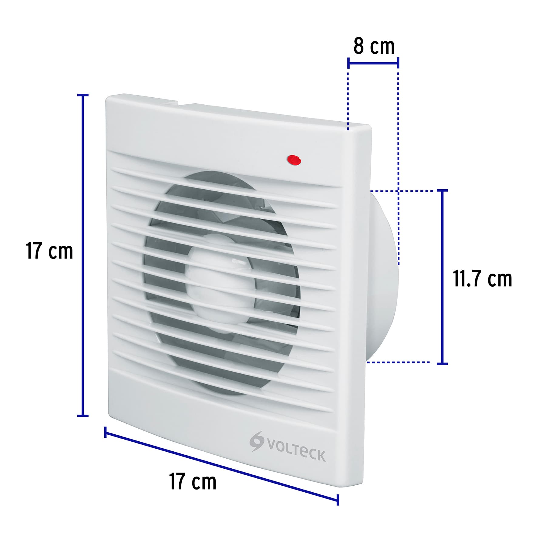 Extractor de aire, 4", color blanco