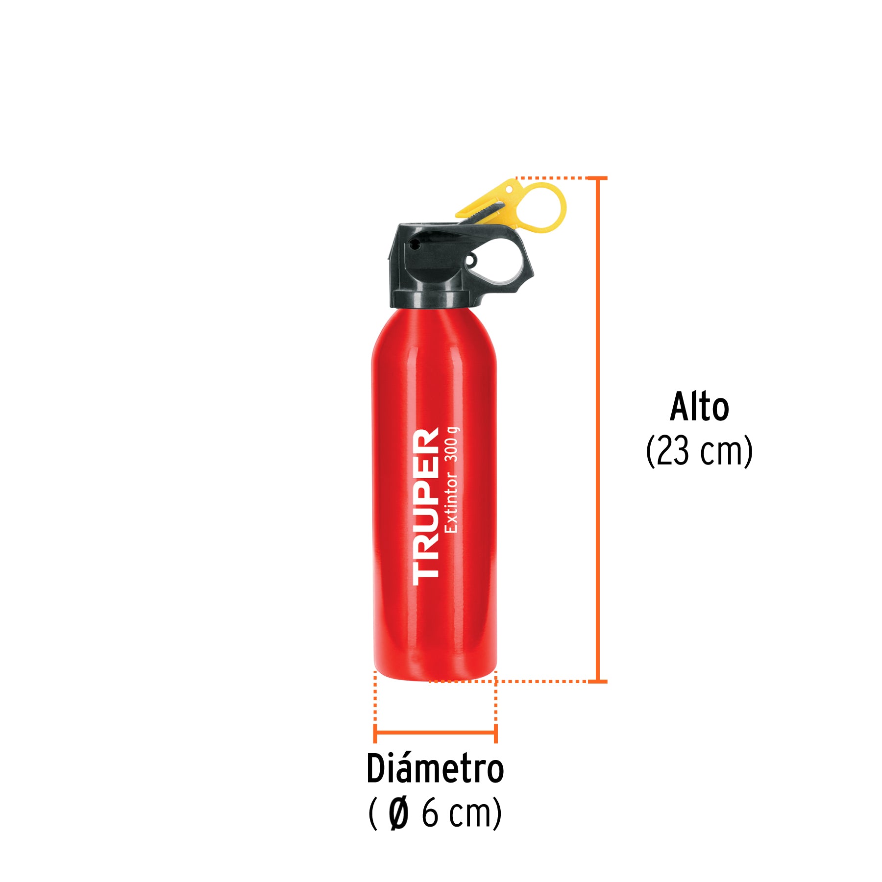 Extintor no recargable 300 g, polvo tipo ABC