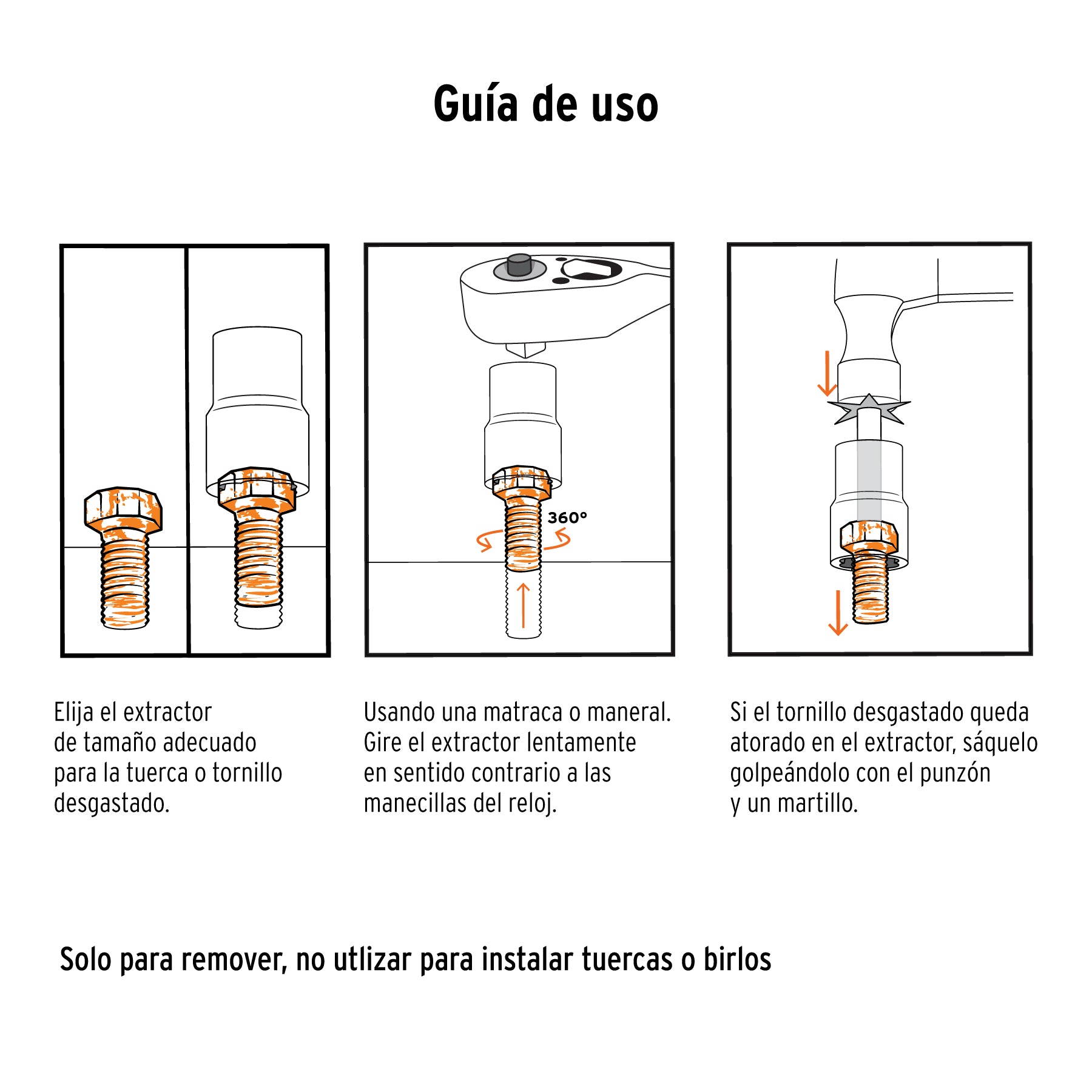 Juego de extractores de tuercas barridas, TRUPER