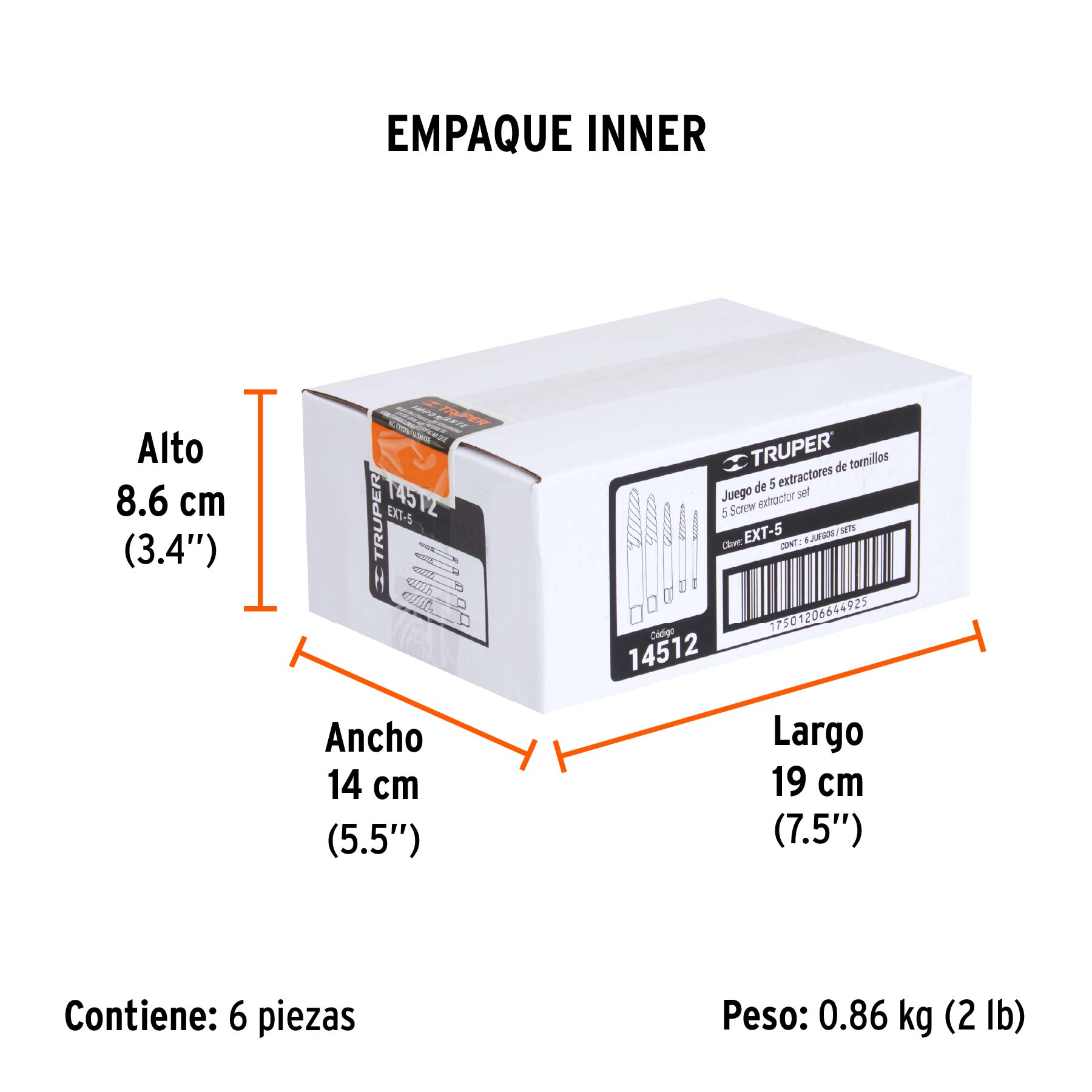 Juego extractores de tornillos, 5 piezas