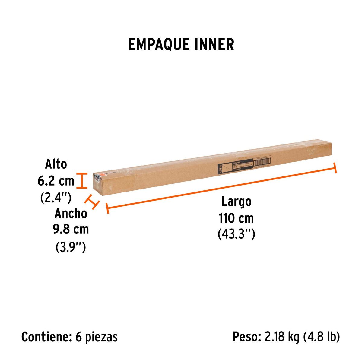 Extensión de aluminio para rodillo, 2 m