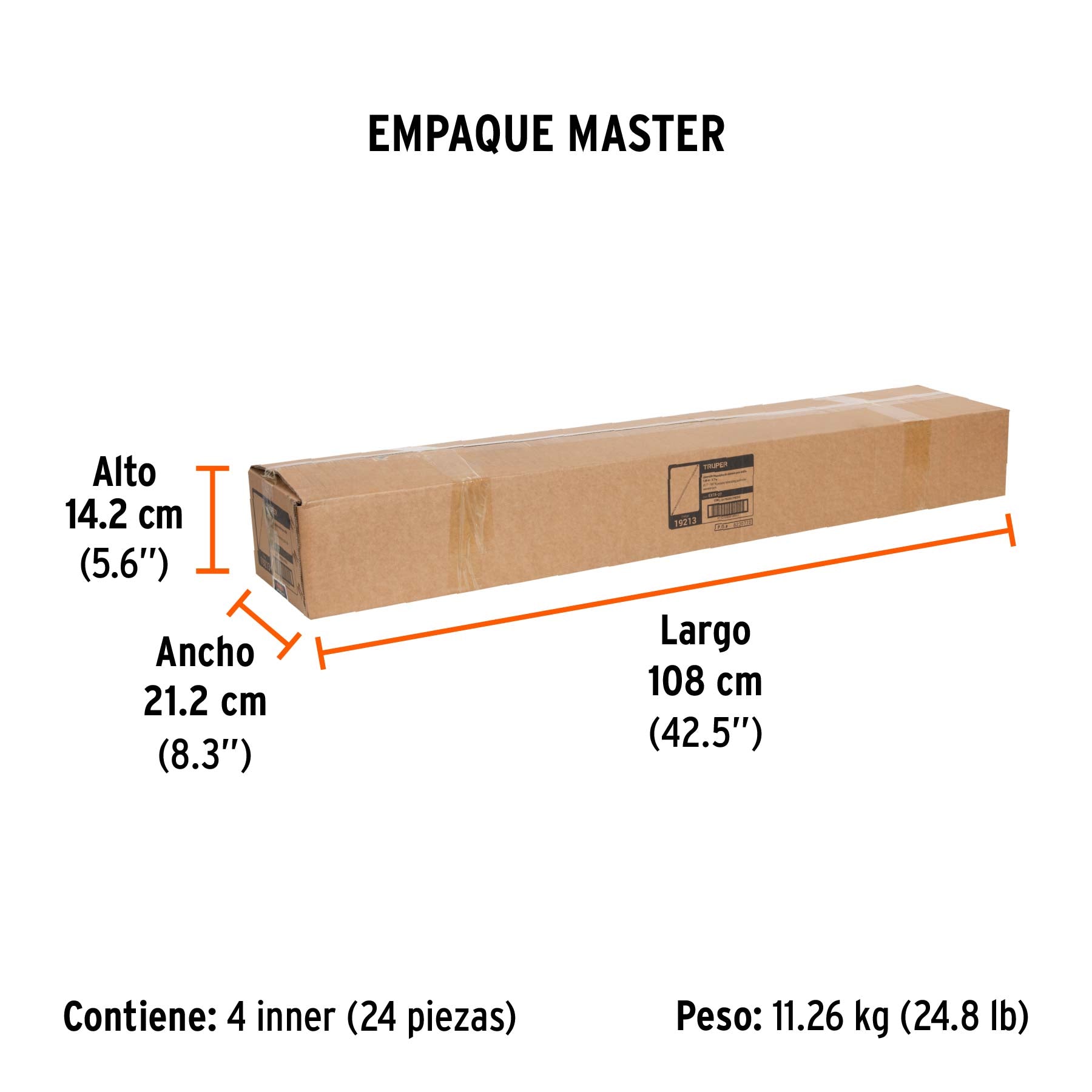 Extensión de aluminio para rodillo, 2.7 m
