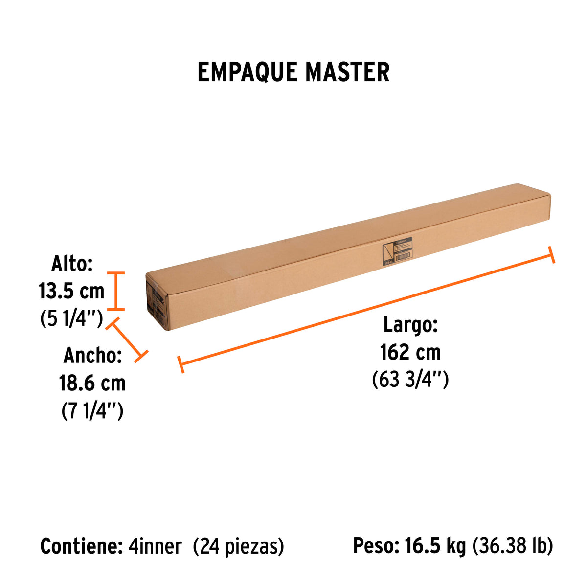 Extensión de acero para rodillo, 3 m