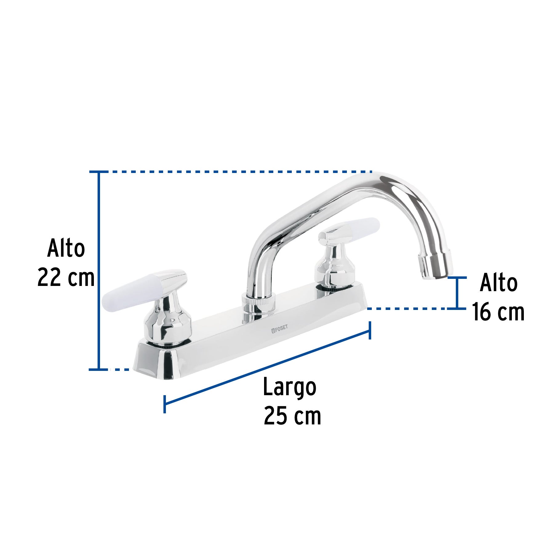 Mezcladora p/fregadero,man blanco palanca,cuello corto,Basic