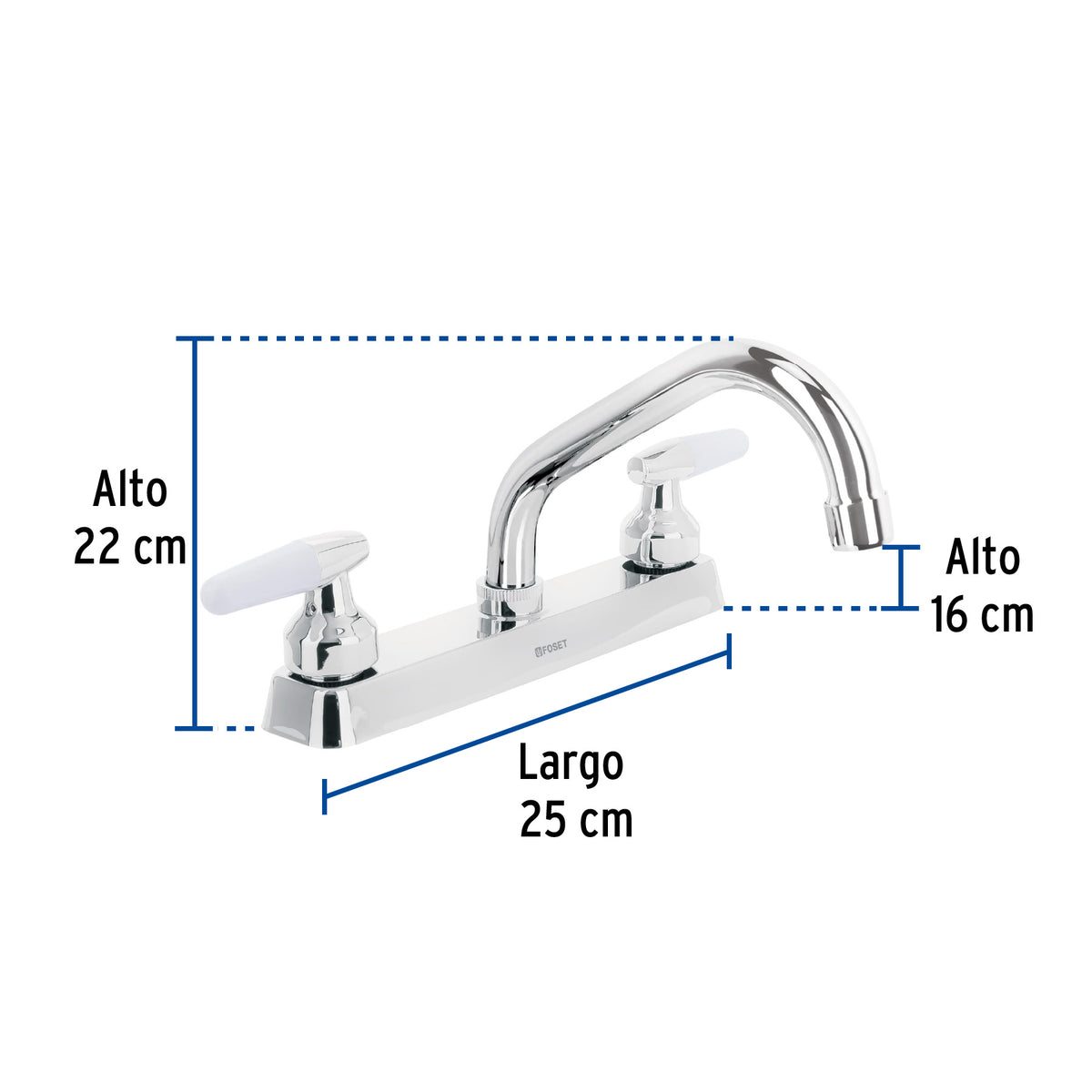 Mezcladora p/fregadero,man blanco palanca,cuello corto,Basic