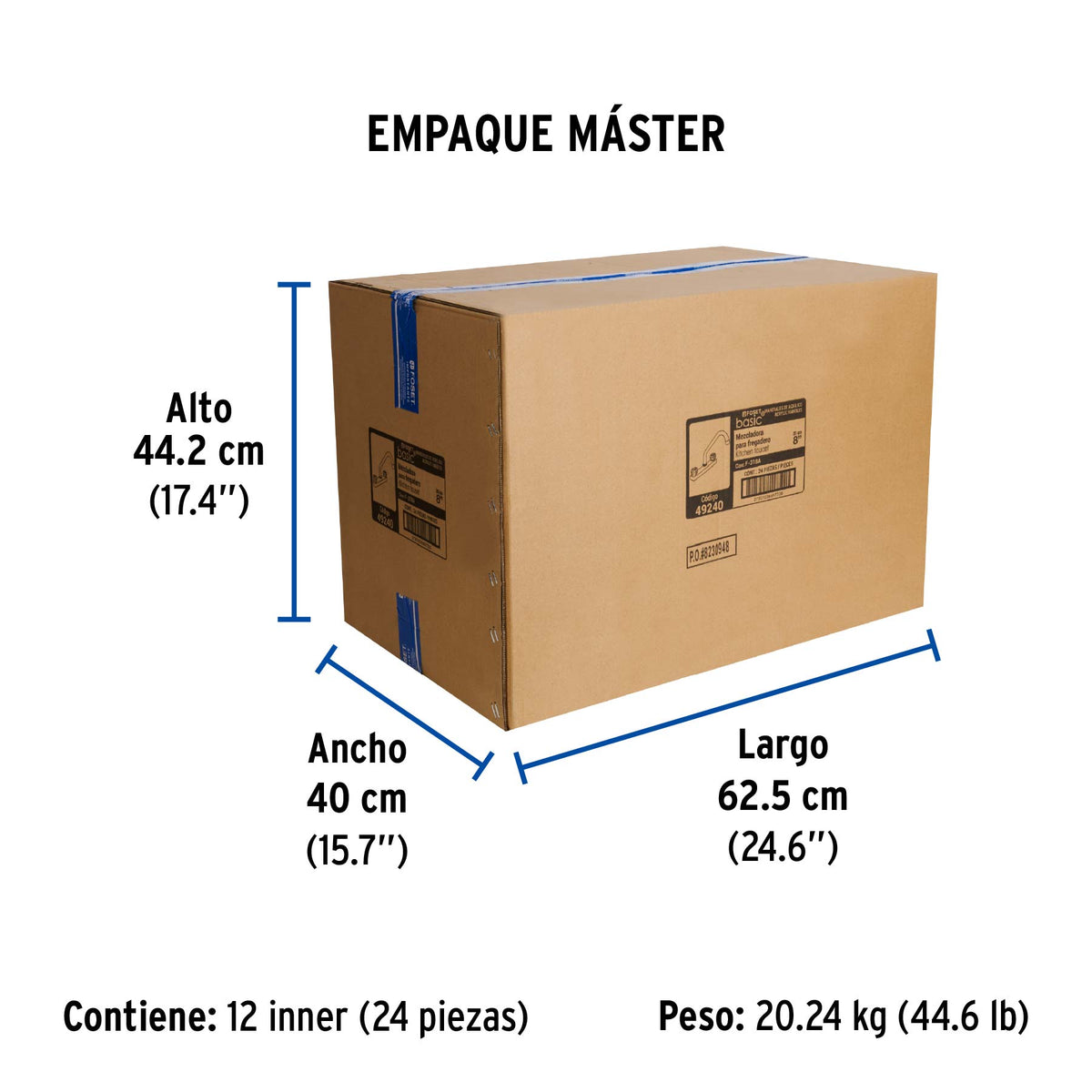 Mezcladora para fregadero, manerales de acrílico, Basic