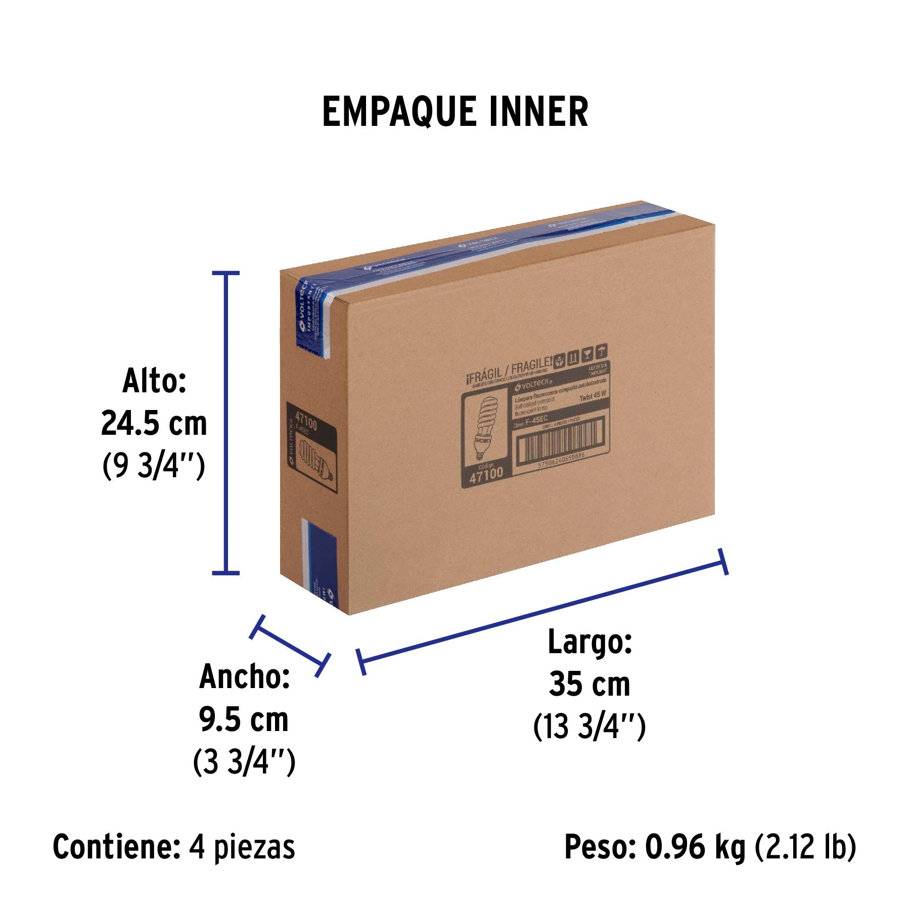 Lámpara 45 W, espiral, alta potencia, luz día, T5 , en caja