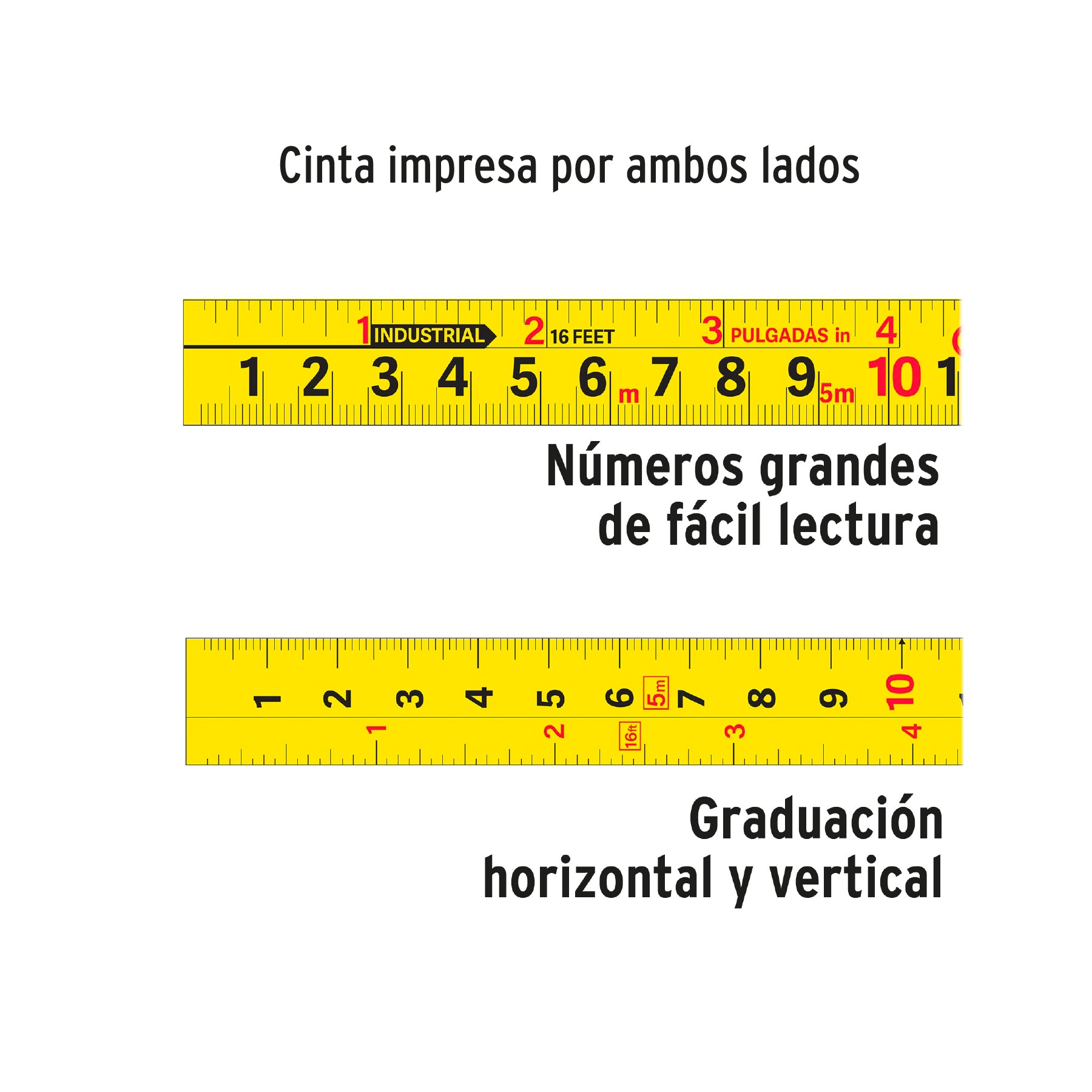 Flexómetro Auto Lock, 5 m, cinta 19 mm
