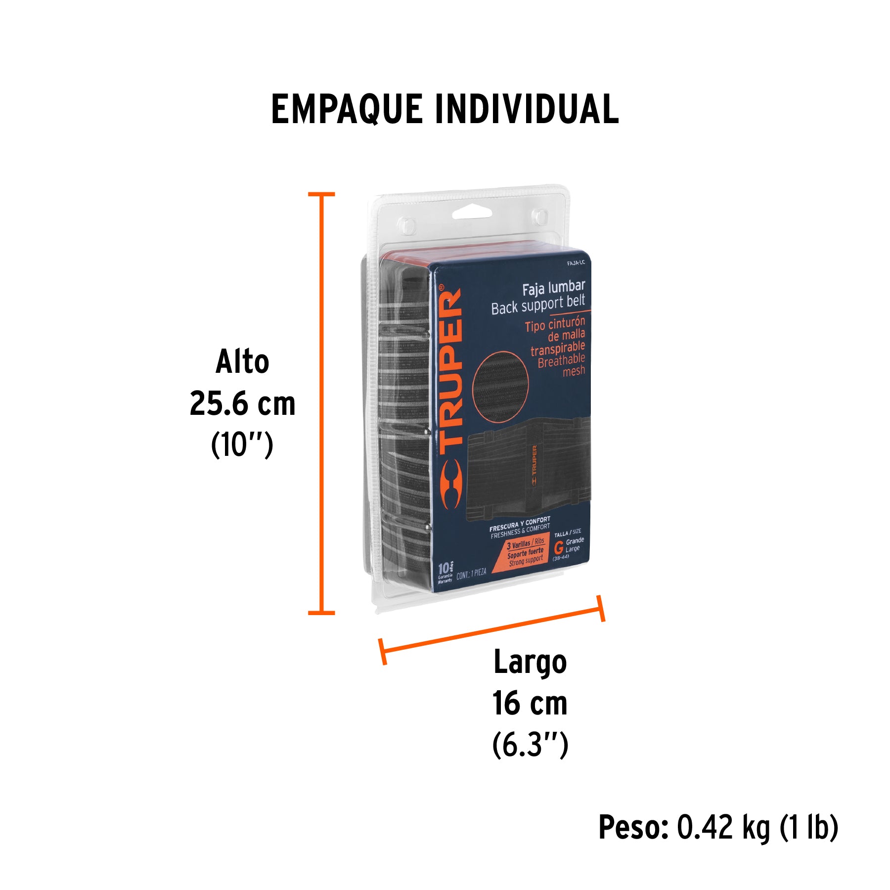 Faja con cinturón de malla, talla grande