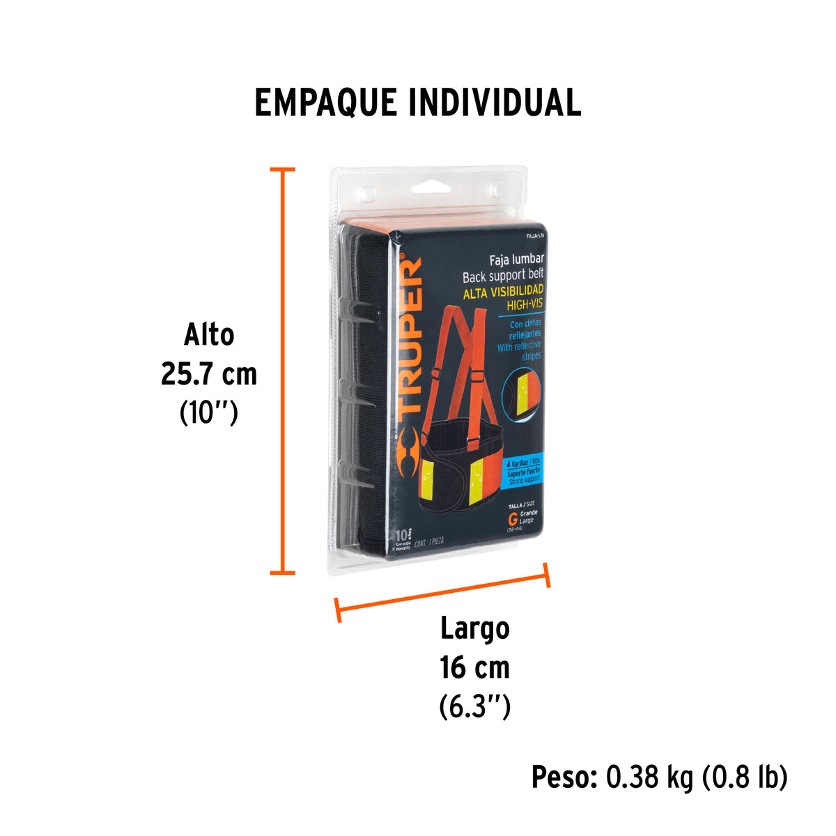 Faja alta visibilidad, naranja, G
