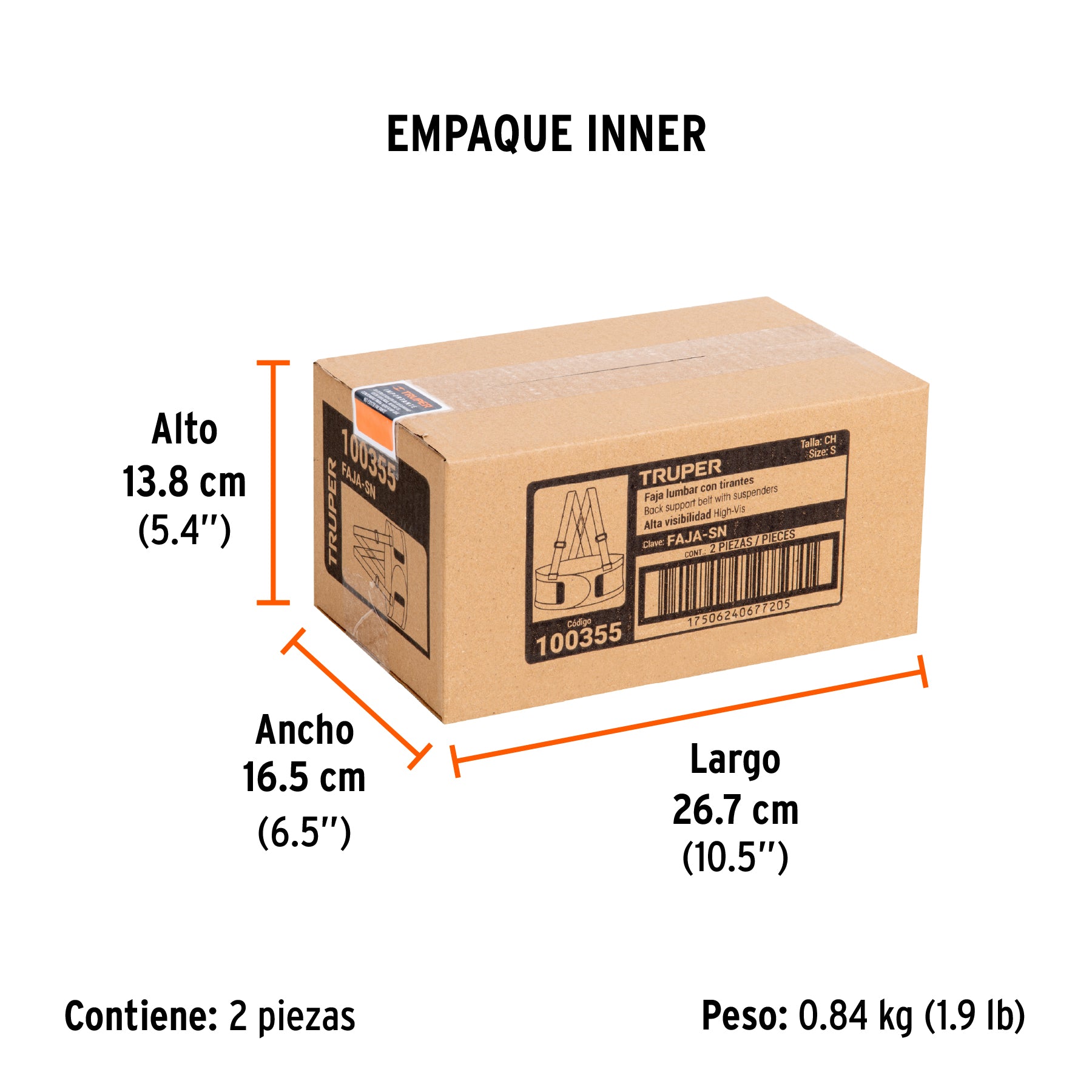 Faja alta visibilidad, naranja, CH