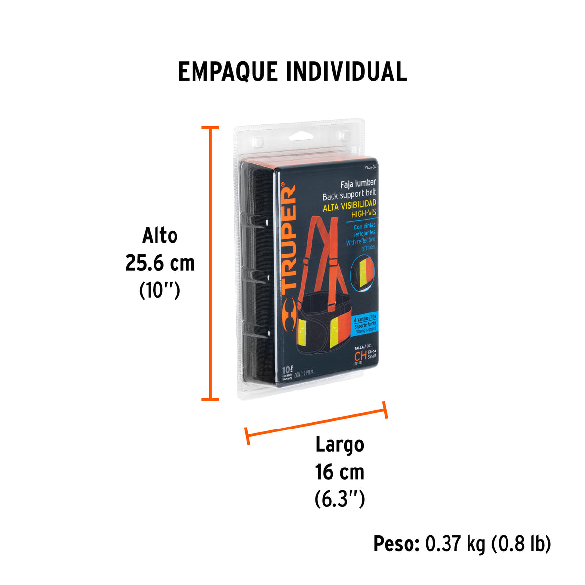 Faja alta visibilidad, naranja, CH