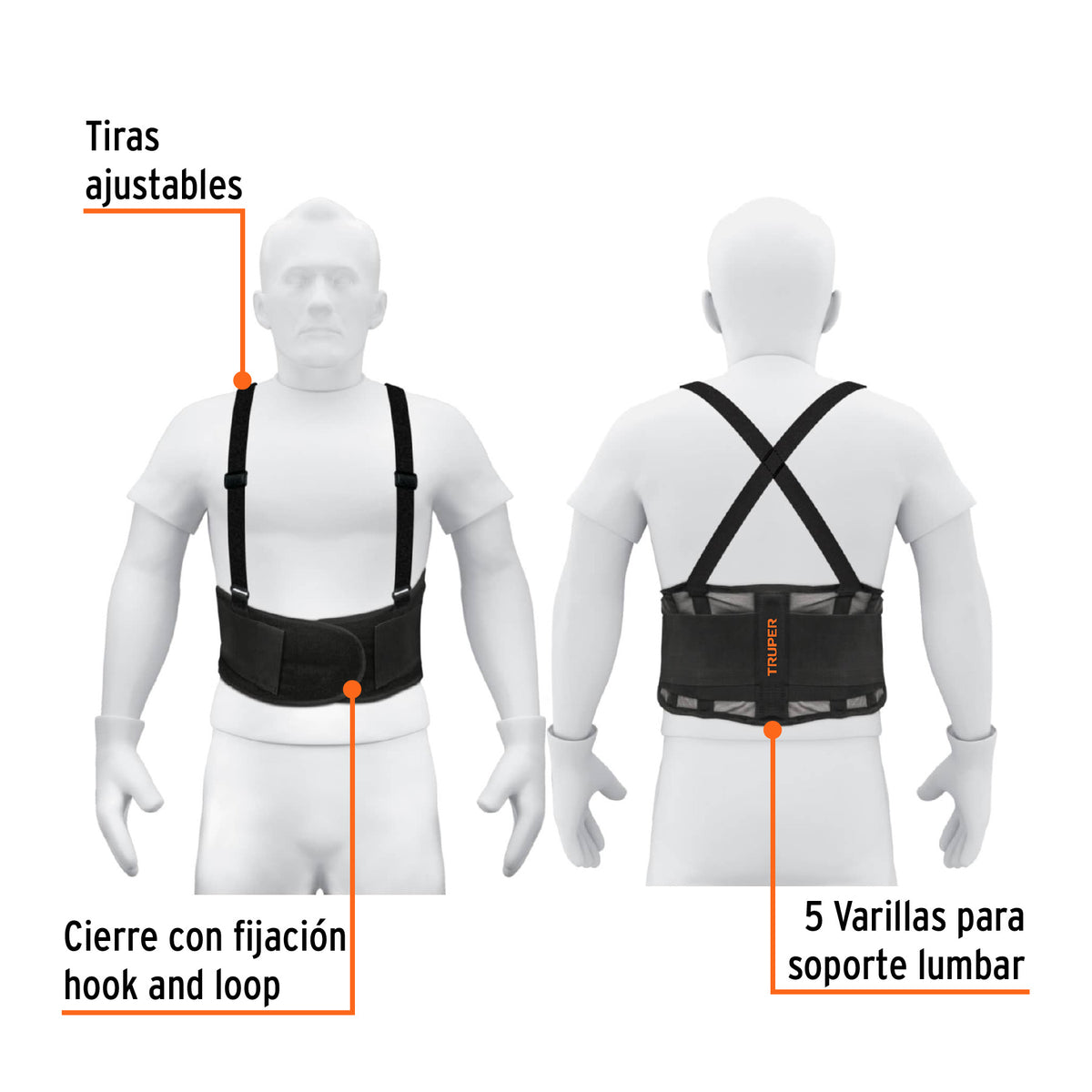 Faja ventilada con tirantes, talla extra-grande