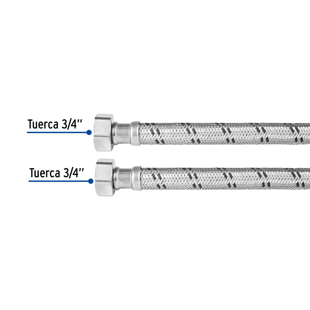 Manguera de hule, 3/4x3/4", 60cm, acero, usos generales
