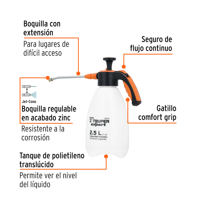 Fumigador doméstico de 2 litros, mango ergonómico, Expert