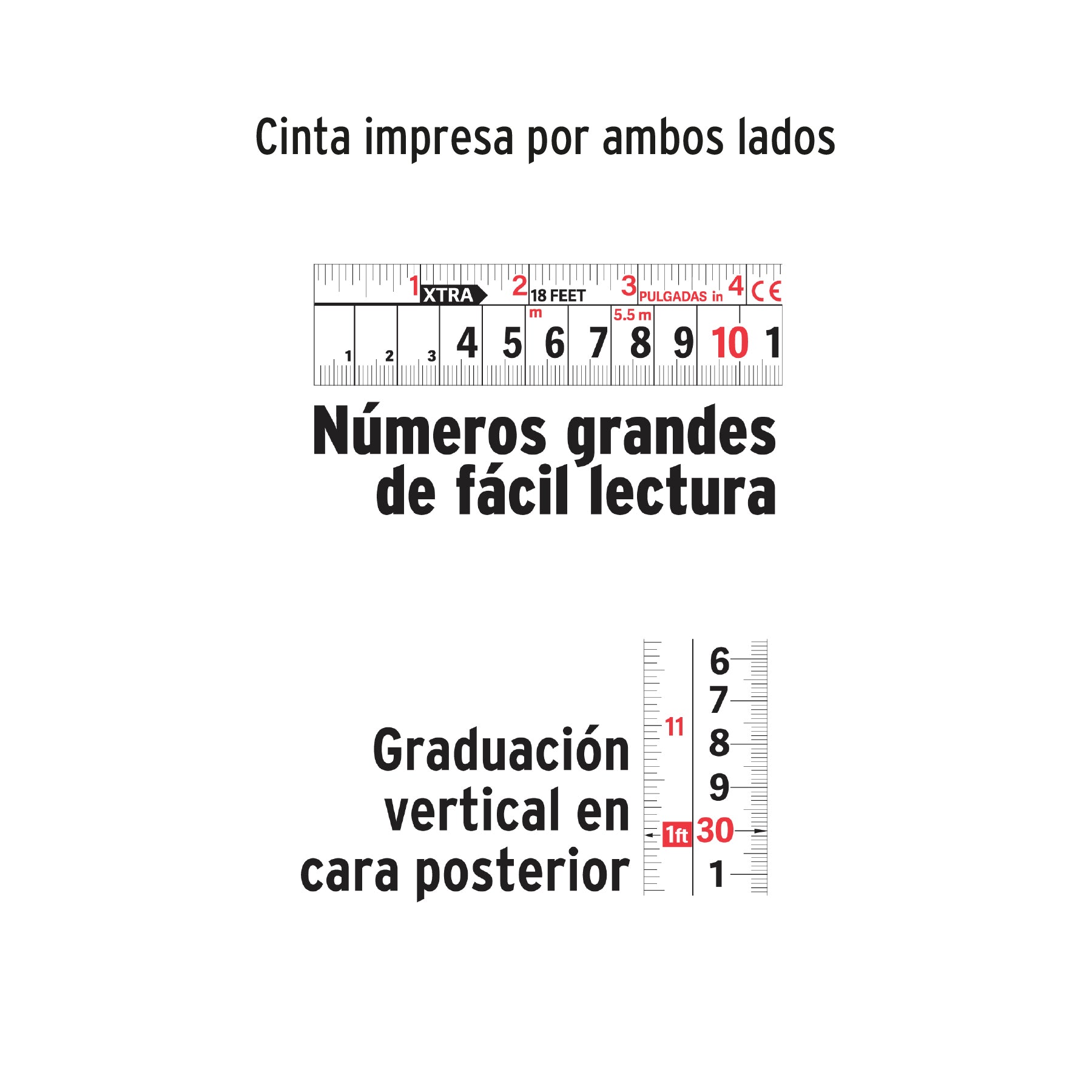 Flexómetro Xtra de 7.5 m, cinta 28 mm