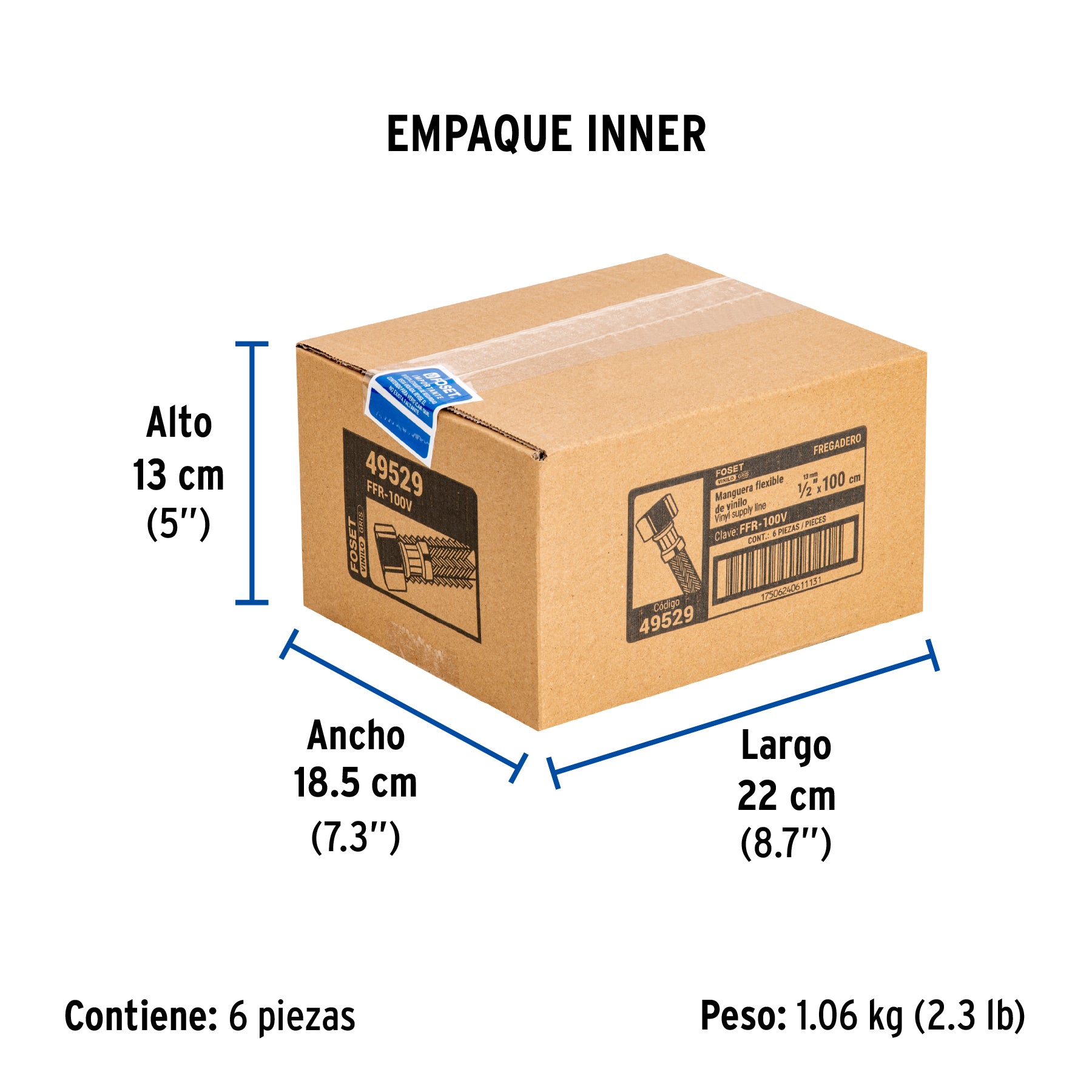 Manguera de hule, 100 cm, vinilo, usos generales