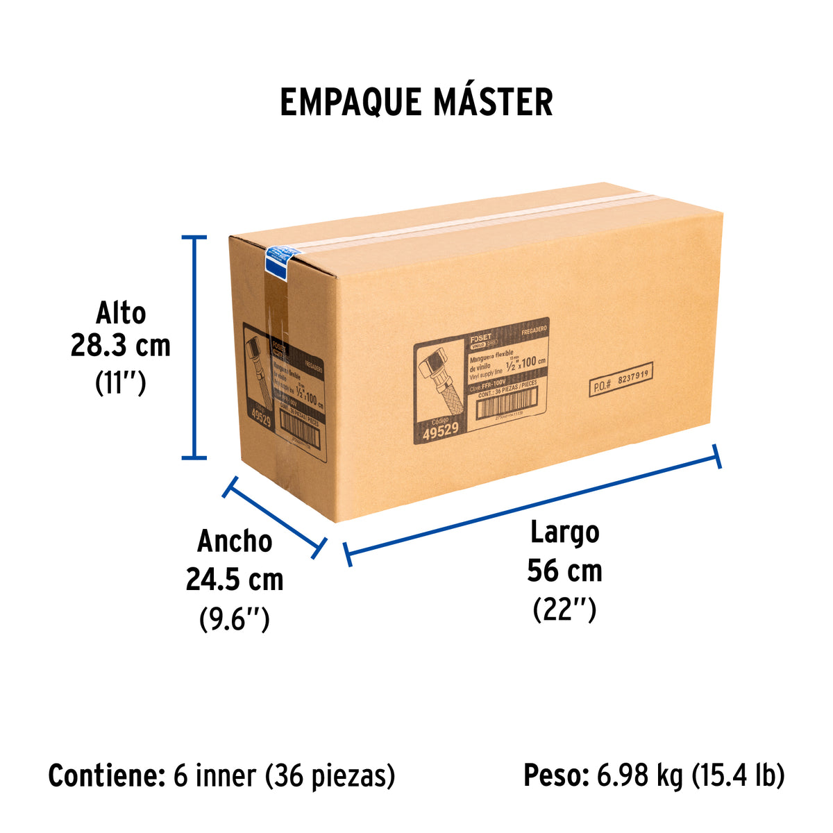 Manguera de hule, 100 cm, vinilo, usos generales
