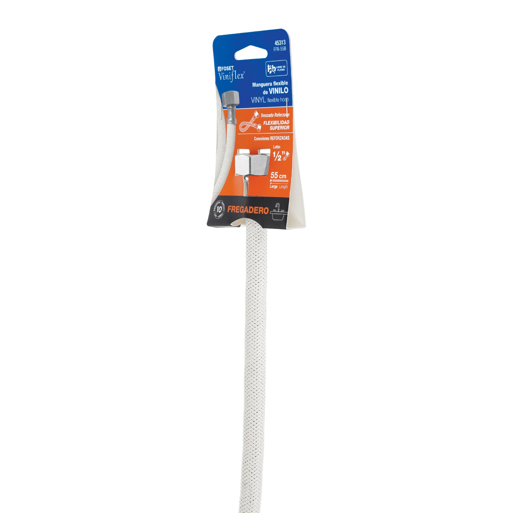 Manguera de hule, 55 cm, vinilo blanca , usos generales