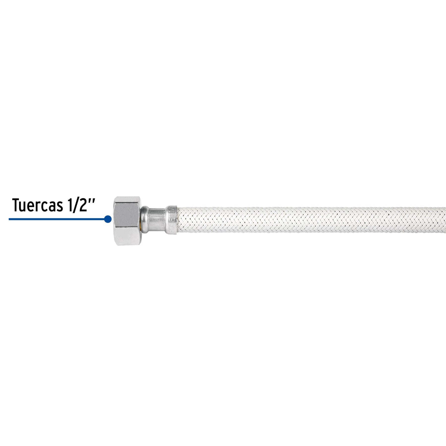 Manguera de hule, 55 cm, vinilo blanca , usos generales