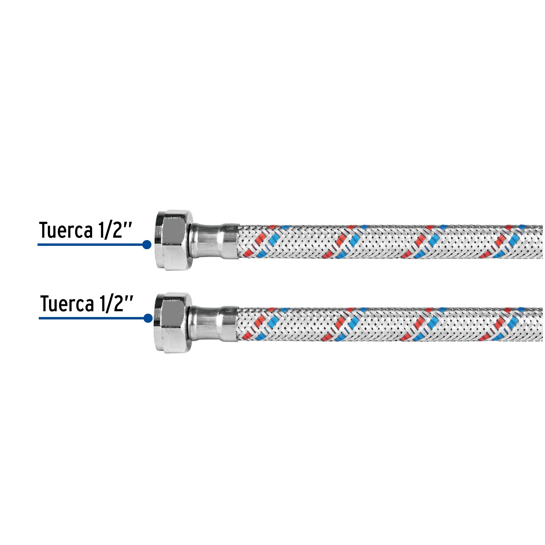 Manguera flexible para fregadero, 55cm,aluminio, Foset Basic