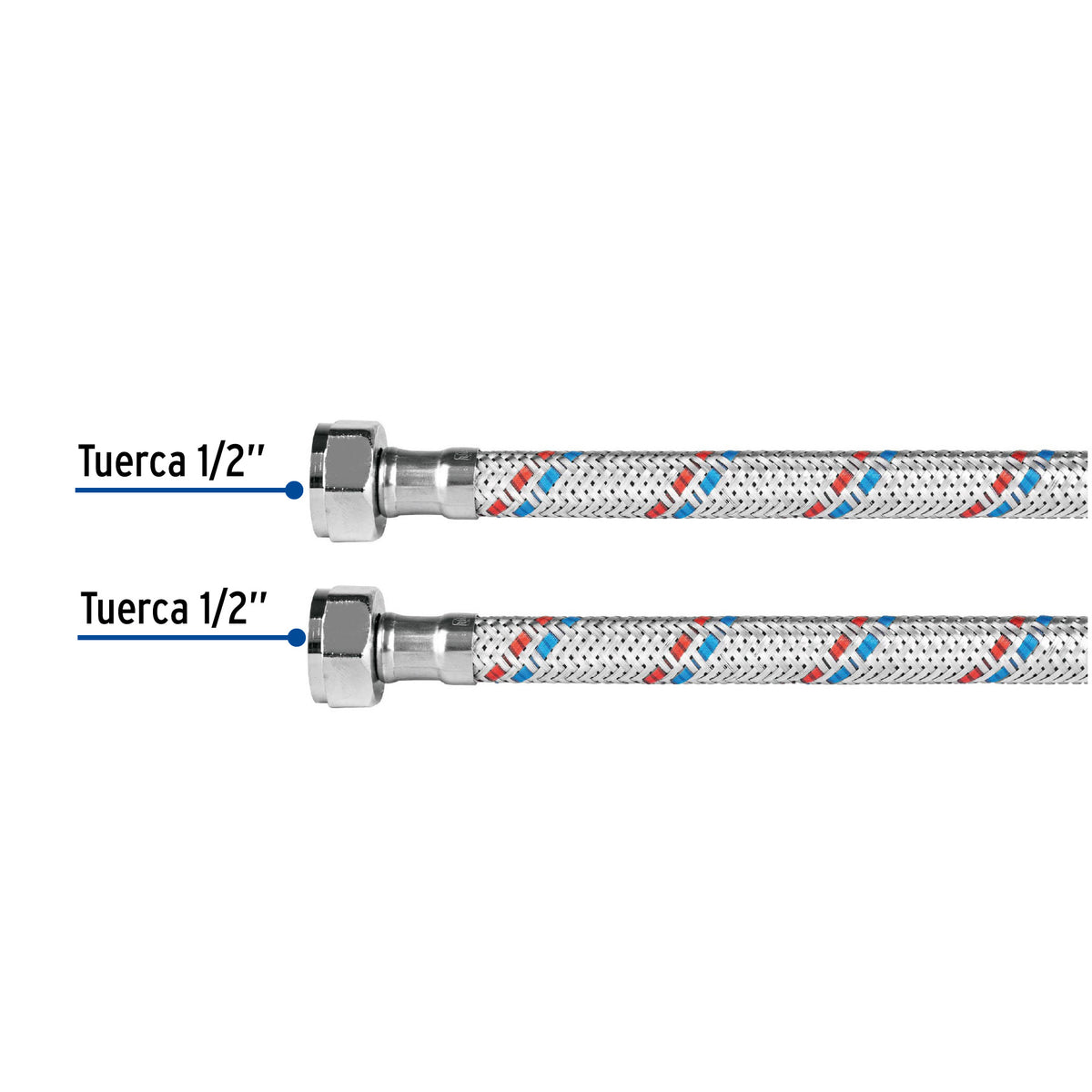 Manguera flexible para fregadero, 55cm,aluminio, Foset Basic
