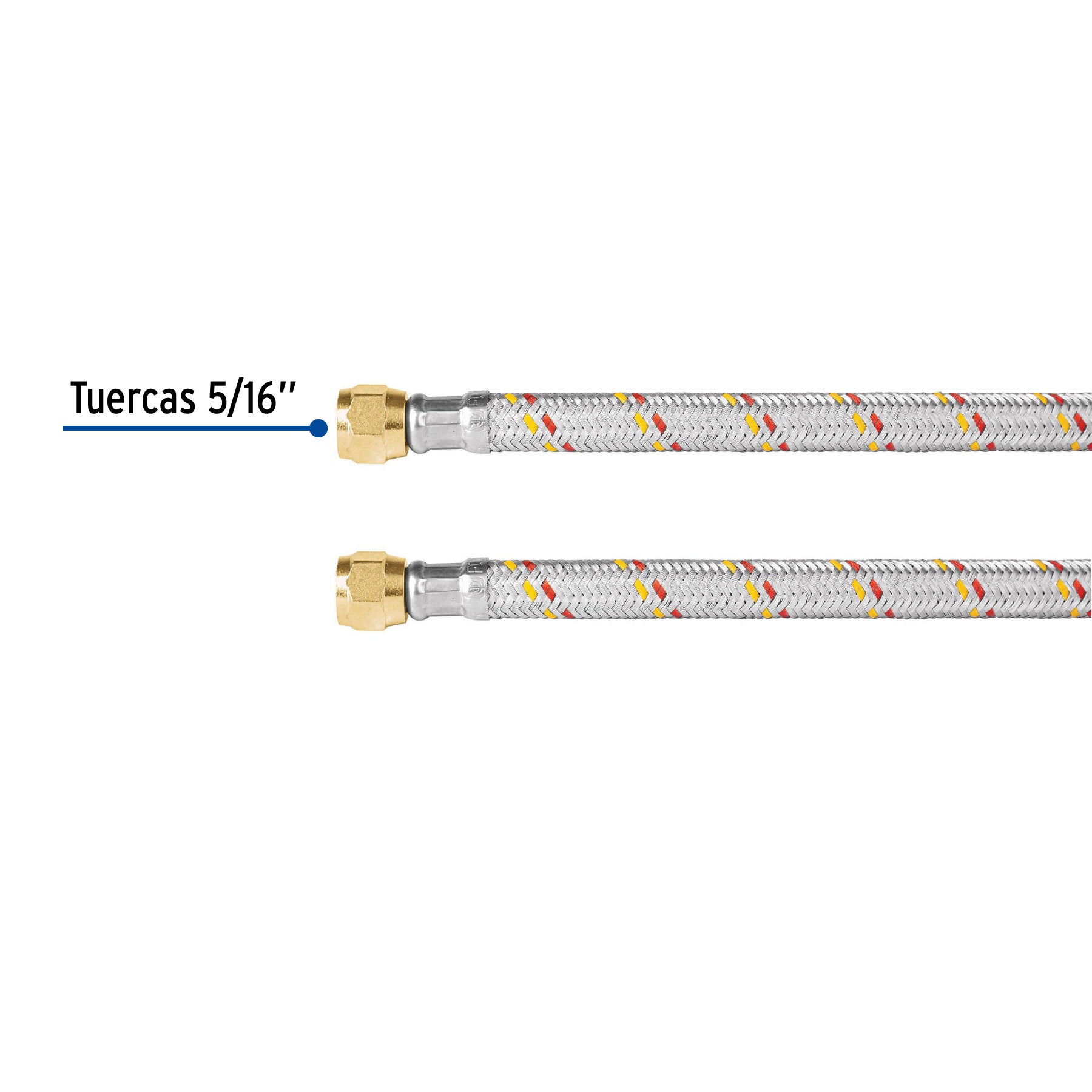 Manguera para gas, aluminio, 5/16" X 60 cm, Foset basic